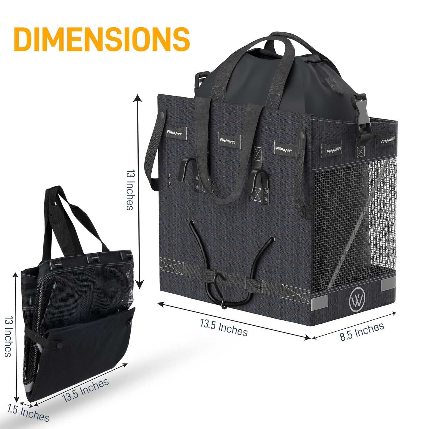 Grocery Pannier for Bicycle or Ebike 2-Pack (45 Liter)