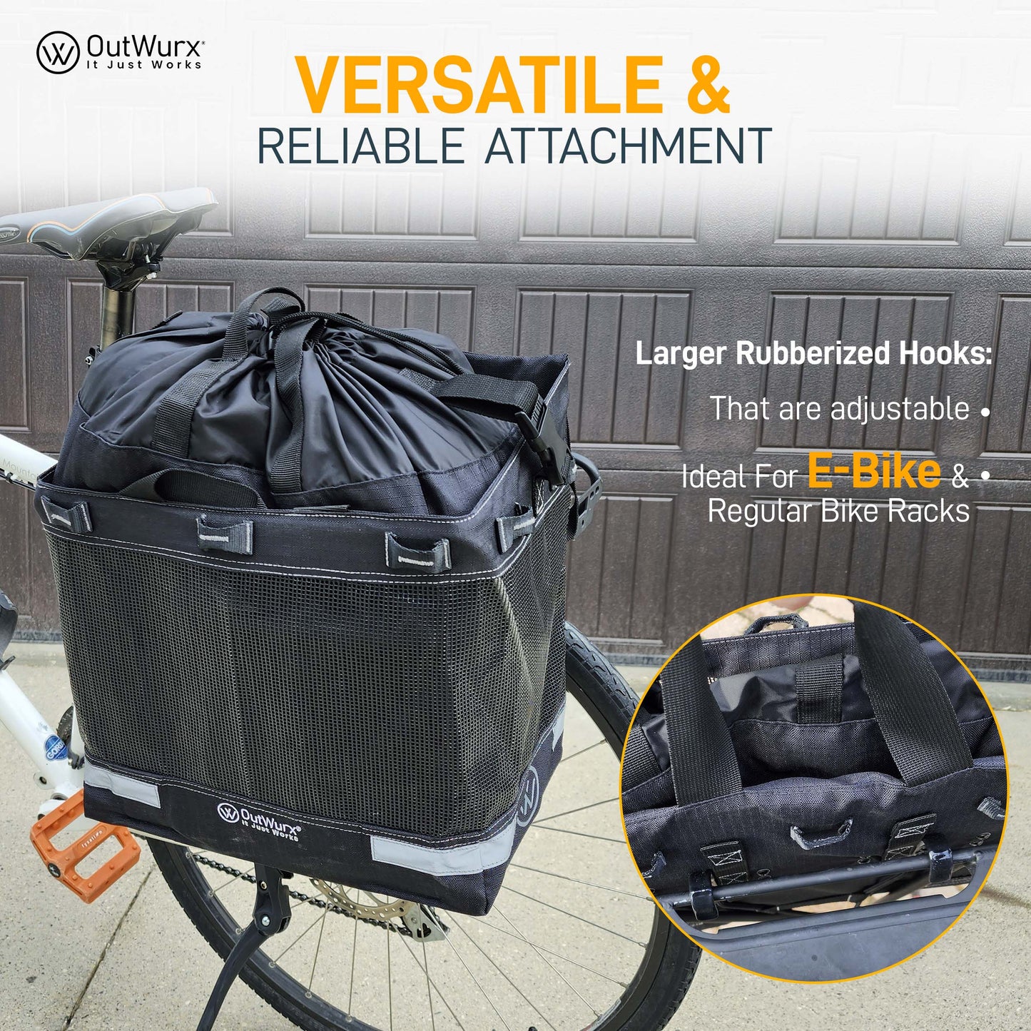 Grocery Pannier for Bicycle or Ebike 2-Pack (45 Liter)