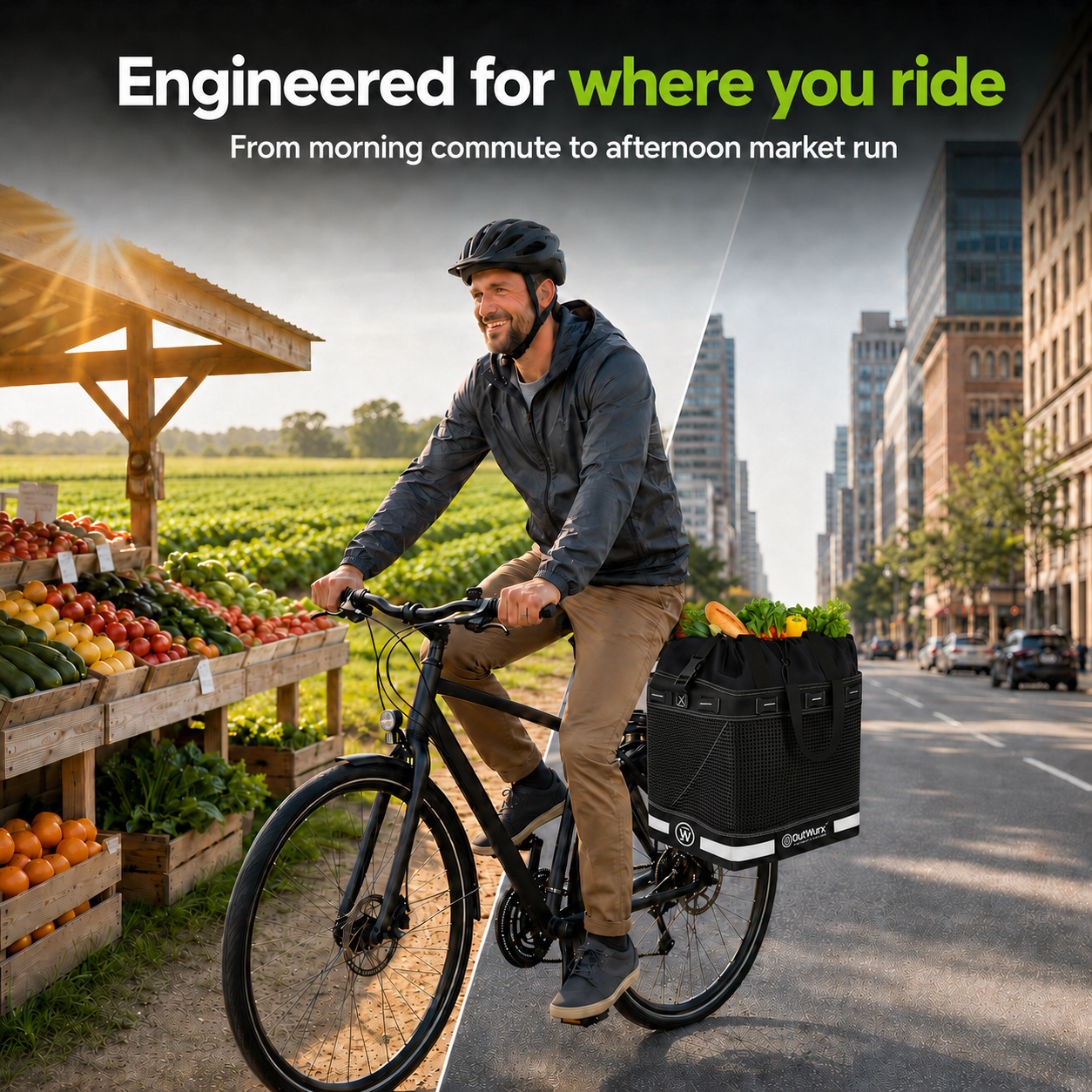 Grocery Pannier for Bicycle or Ebike 1-Pack  (23 Liter)