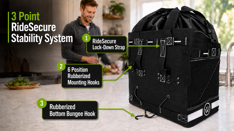 3-Point RideSecure™ System: No Bounce. No Shift. No Surprises.
