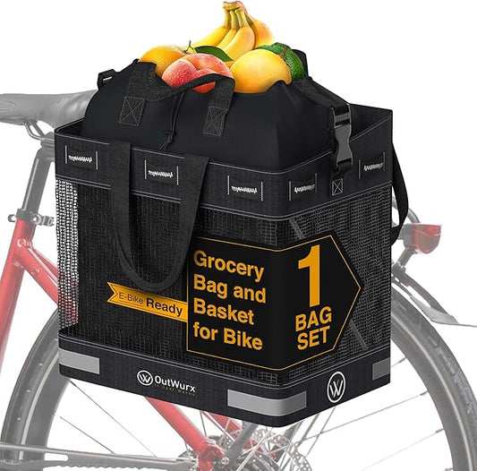 Grocery Pannier for Bicycle or Ebike 1-Pack  (22.5 Liter)