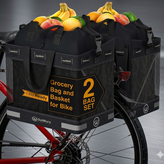Grocery Pannier for Bicycle or Ebike 2-Pack  (46 Liter)